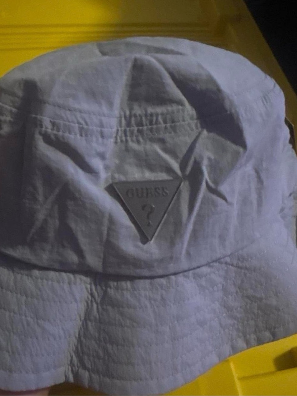 Guess Light Blue Bucket Hat with Logo Tag